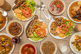 A nice set of middle eastern food dishes