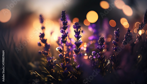perfectly blooming lavender. beautiful lavender in the garden. AI generated
