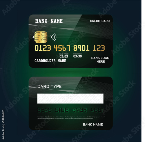 A bank card is shown with a card in the middle.