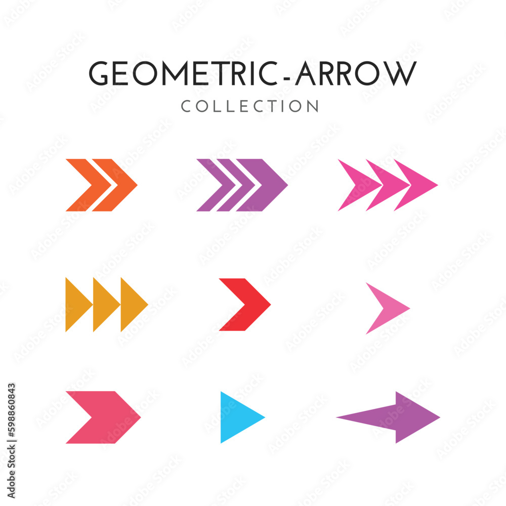 Free vector geometrical shape arrow set