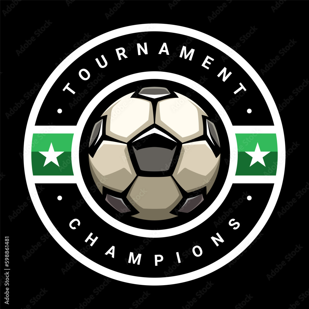 Soccer ball, football logo. Sport games. Sporting equipment. Emblem, badge. Soccer ball, football logo. Sport games. Sporting equipment. Emblem, badge.