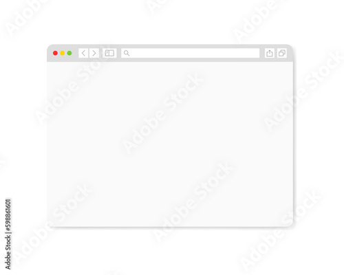 Blank web page. Flat, white, web page template. Vector illustration.