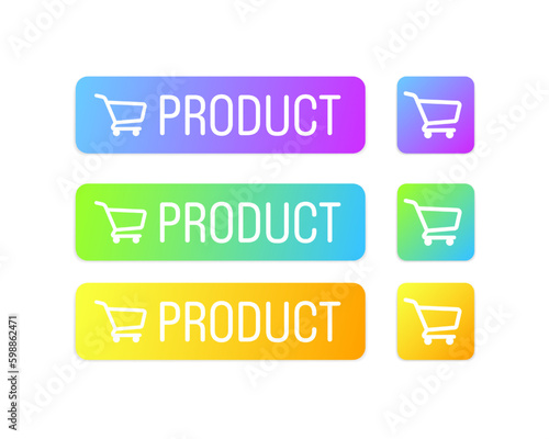 Online shop buttons. Flat, color, online store icons for the site. Vector icons.