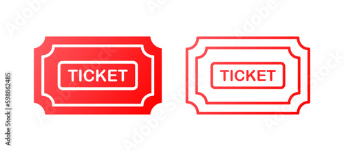 Lottery ticket. Flat, red, set of tickets. Vector icons.