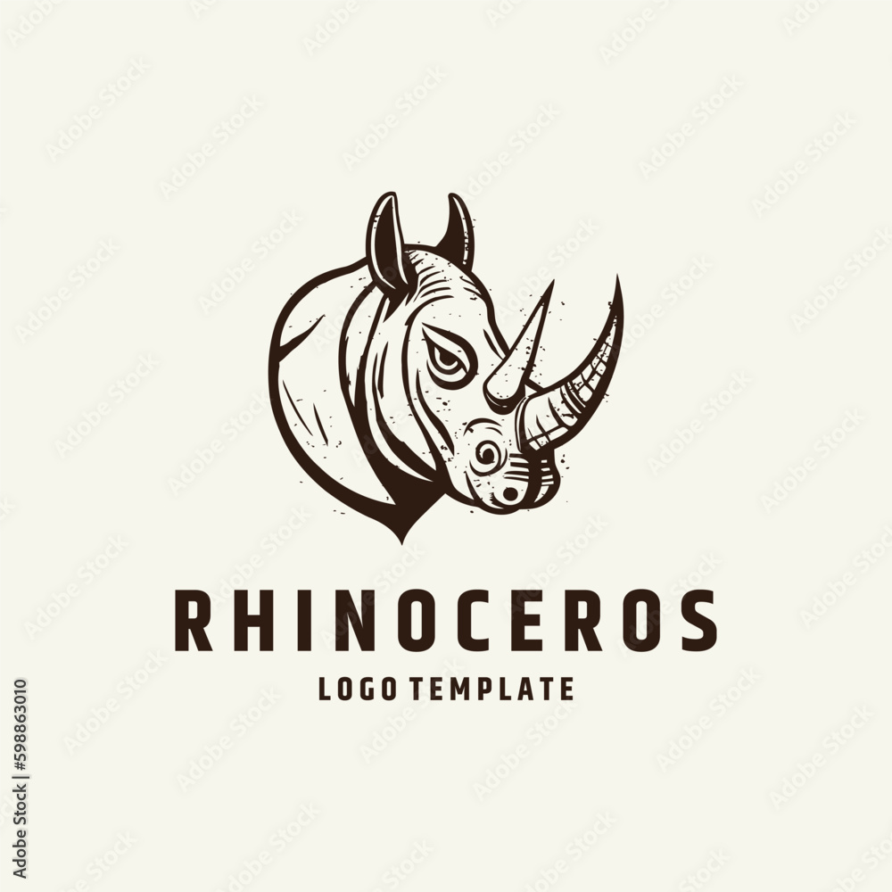 Rhino head logo design vector illustration Rhino head logo design vector illustration