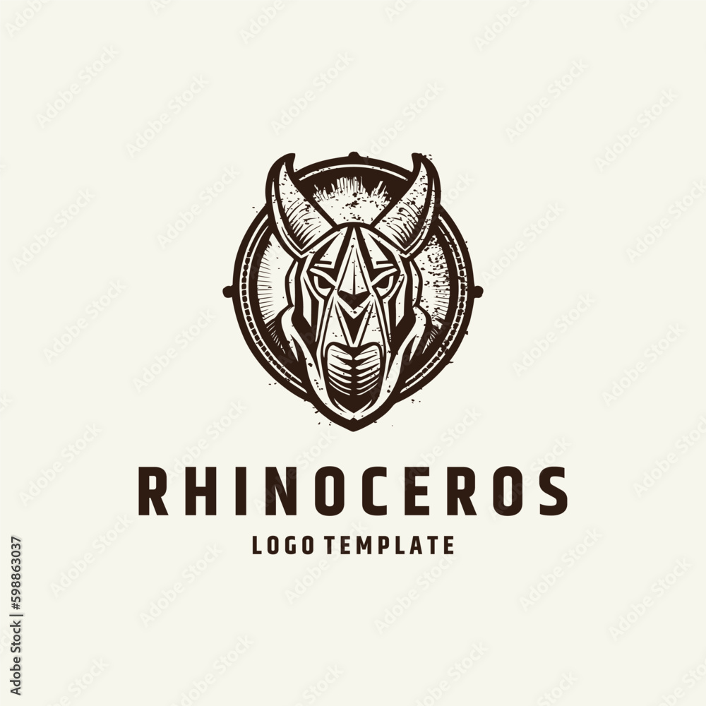 Rhino head logo design vector illustration