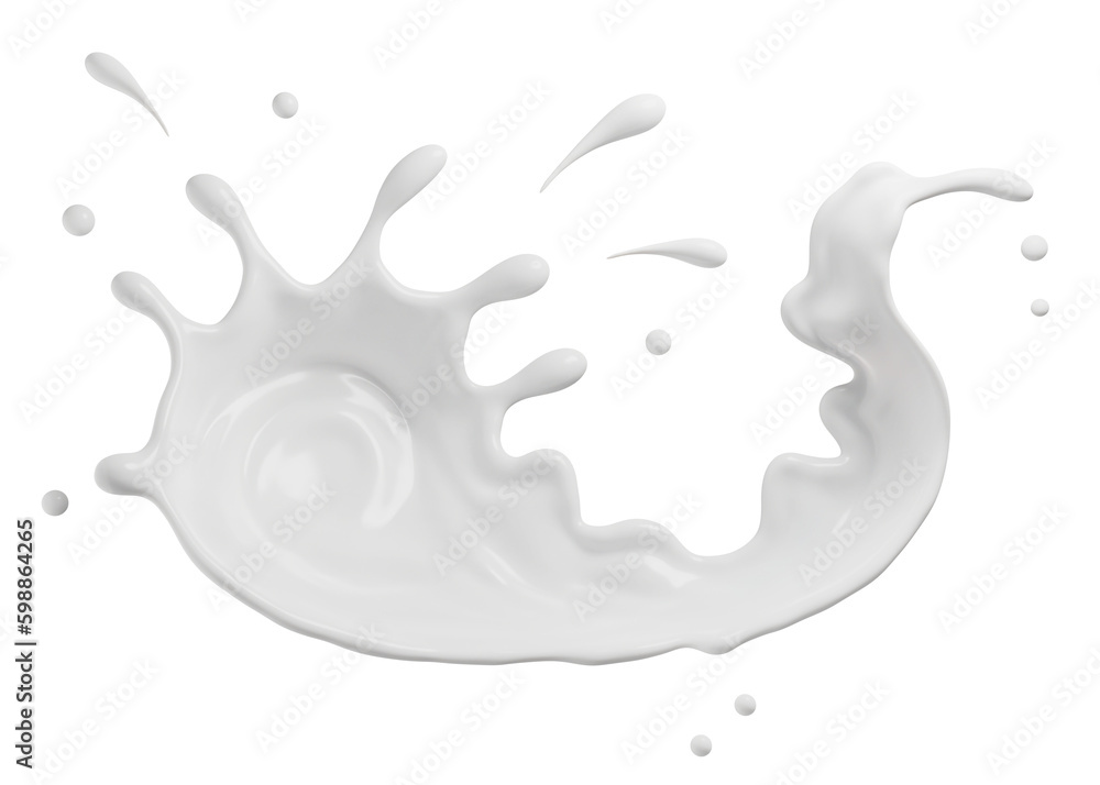 Milk splasht png file , 3D Rendering, 3D illustration Milk splasht png file , 3D Rendering, 3D illustration
