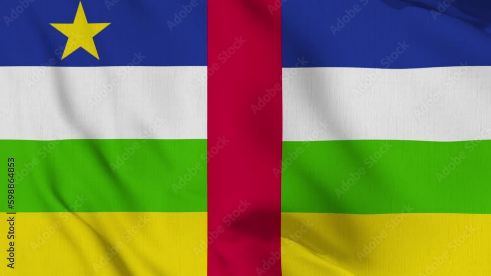 Central African Republic Flag Waving Looped Central African Republic Flag Waving Looped