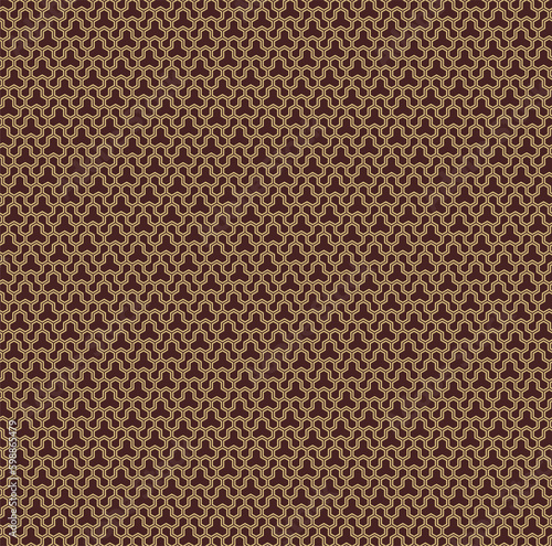 Wallpaper Mural Geometric abstract vector hexagonal seamless background. Geometric modern ornament. Seamless modern brown and golden pattern Torontodigital.ca