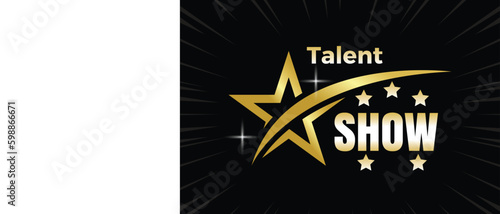 Talent show, star search show logo talented singer.
