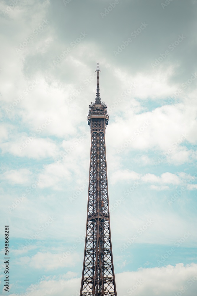 big eiffel tower in paris city