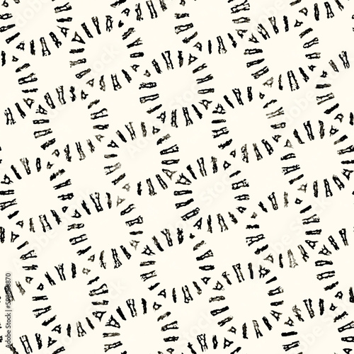 Ink Drawn Folk Dots Graphic Motif Textured Pattern