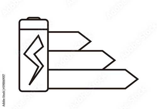 Icono de pila con gráfico de eficiencia energética.