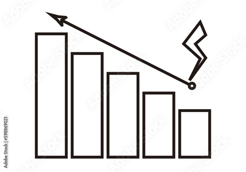 Icono negro de gráfica en subida por encarecimiento de la energía.