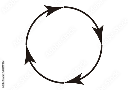 Icono de círculo con flechas de retroalimentación.