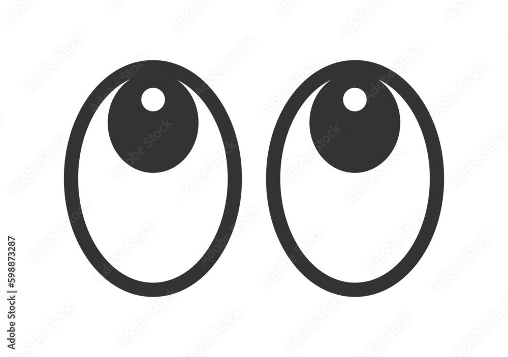 Smiling eyes look up. Eye emoji symbol. Chat message sticker icon. Vector stock illustration Smiling eyes look up. Eye emoji symbol. Chat message sticker icon. Vector stock illustration
