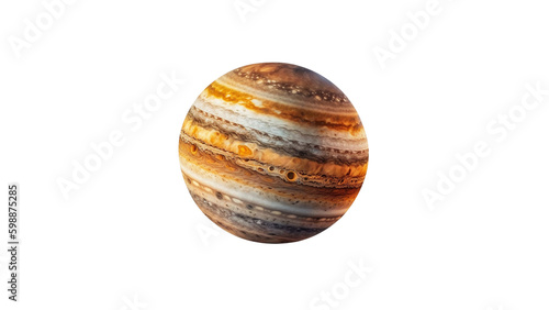 3d rendering of Jupiter Planet isolated on transparent background, Generative AI
