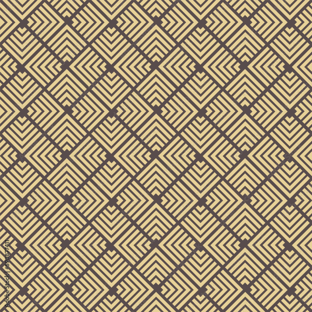 Seamless brown and golden geometric abstract vector pattern whith rhombuses. Geometric modern ornament. Seamless modern background Seamless brown and golden geometric abstract vector pattern whith rhombuses. Geometric modern ornament. Seamless modern background