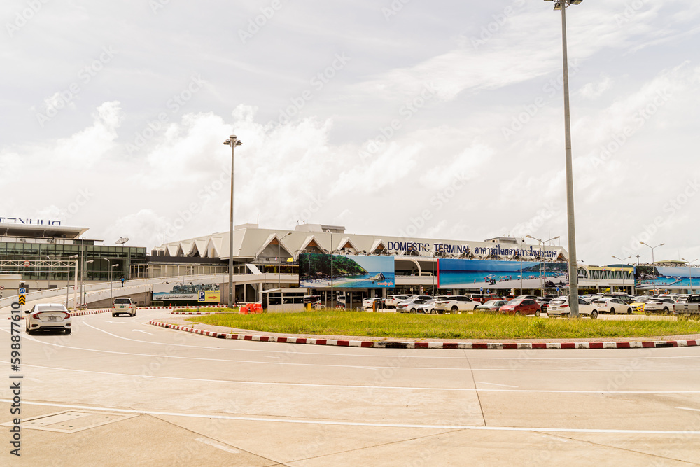 Phuket Domestic Airport Road Afternoon Light Orange Phuket Domestic Airport Road Afternoon Light Orange