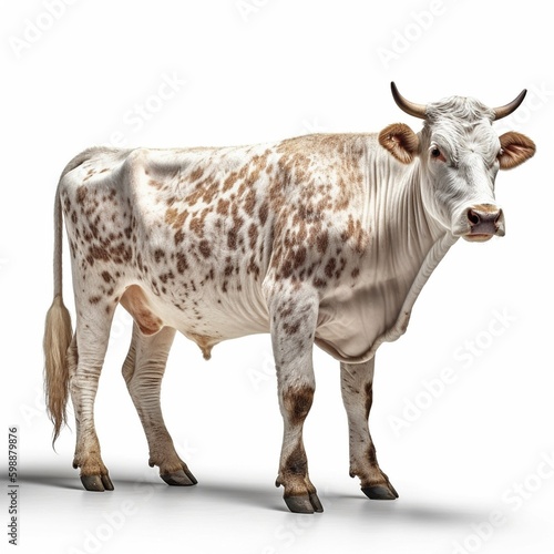 Cow isolated on white background (Generative AI)