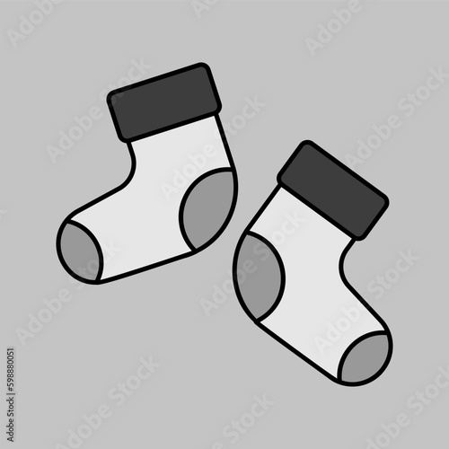 Baby socks bootees vector isolated icon