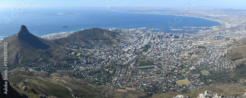View at Cape Town from the table mountain in South Africa
