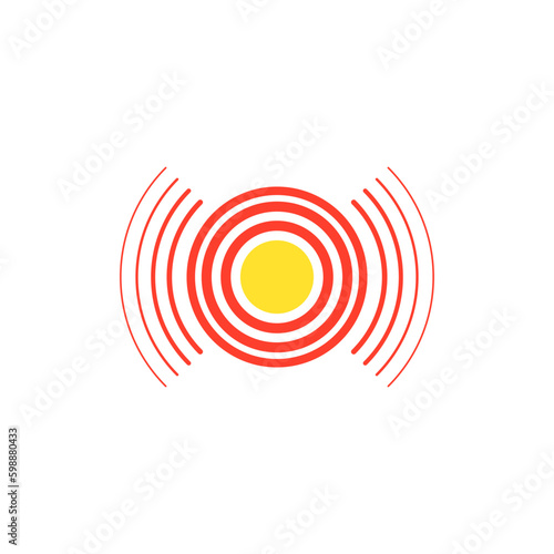 Pain concentration, headache, toothache  icon, radial pain target icon