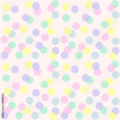 Seamless pattern with colored confetti. Dots background. Editable vector illustration.
