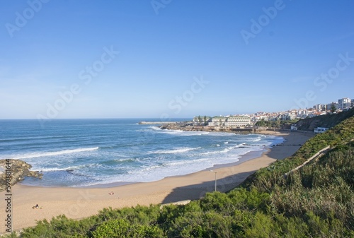Wonderful landscapes in Portugal. Scenic coastline in Eirceira. View from the cliff. Wavy sea. Rocky skerries. Sunny spring day. Selective focus © Maurizio