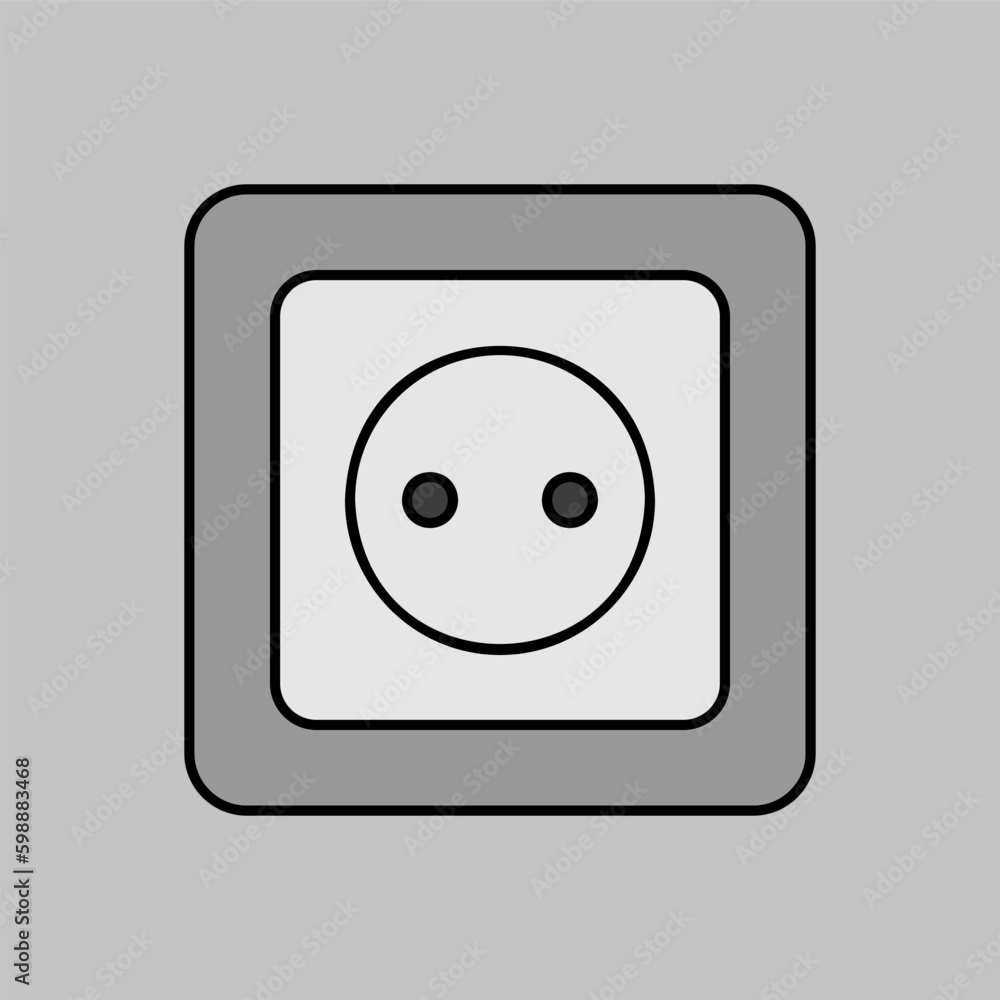 Electric outlet vector icon. Construction, repair Electric outlet vector icon. Construction, repair
