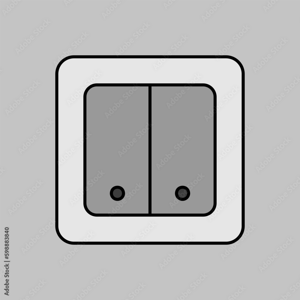 Electrical Switch two buttons vector icon Electrical Switch two buttons vector icon