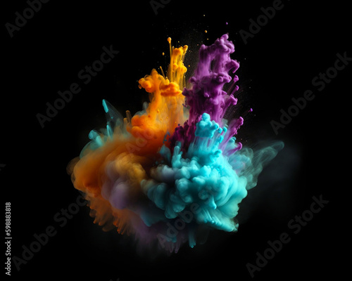 Obraz na plátně Color paint cloud of liquid splash ink