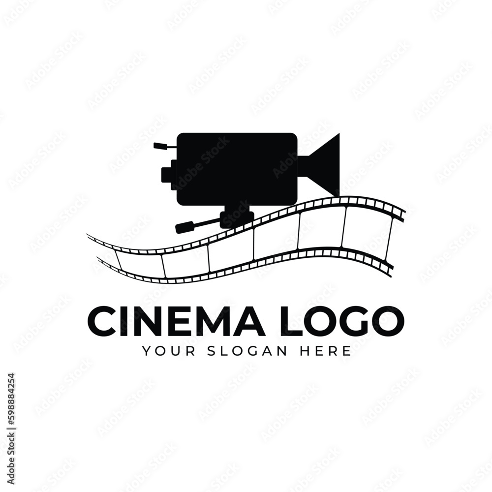 Cinema logo vector template on white background
