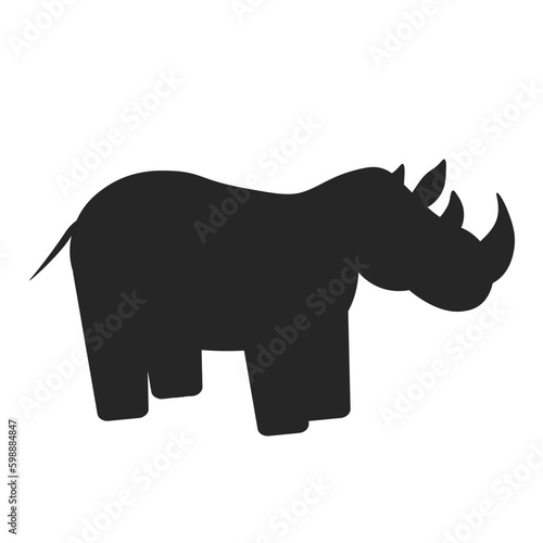 Vector rhino silhouette view side for retro logos  emblems  badges  labels template vintage design element. Isolated on white background EPS