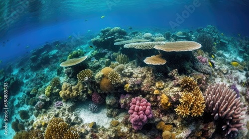 coral reef in sea Generated AI
