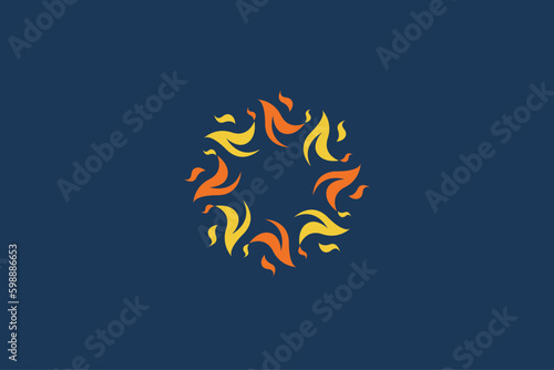 Illustration vector graphic of round fire geometric. Good for logo