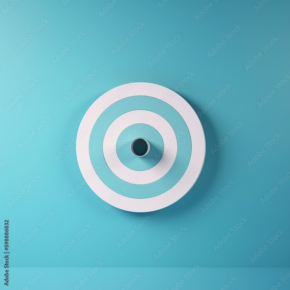 target sign with copy space on a panoramic blue background. generative AI target sign with copy space on a panoramic blue background. generative AI
