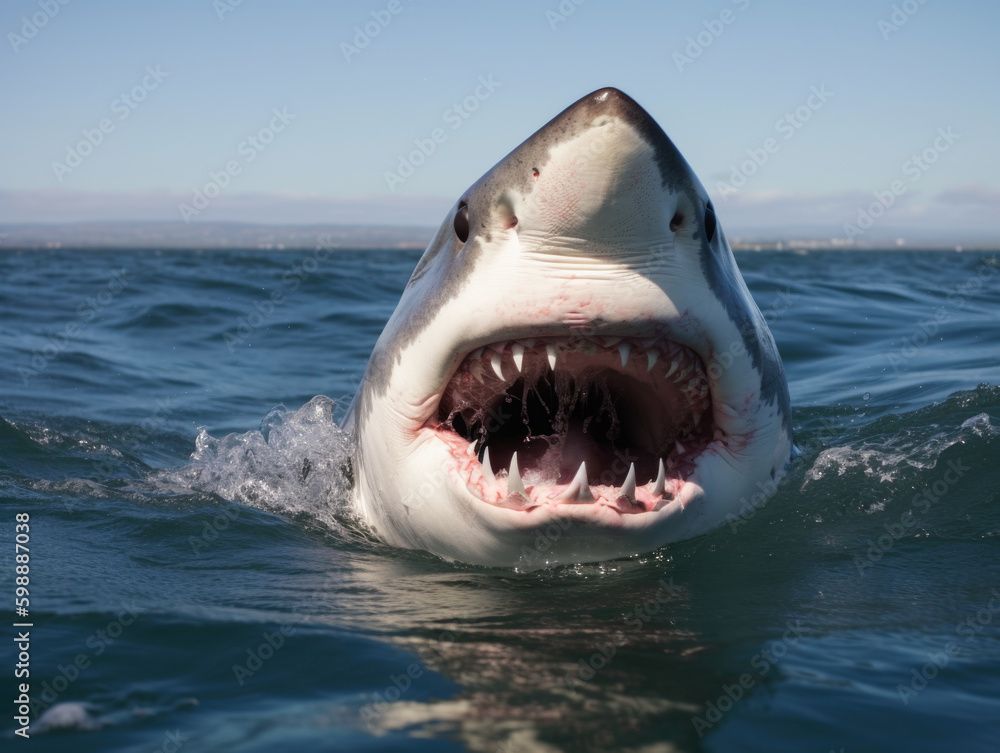 shark big mouth open ready to eat Great white shark Carcharodon