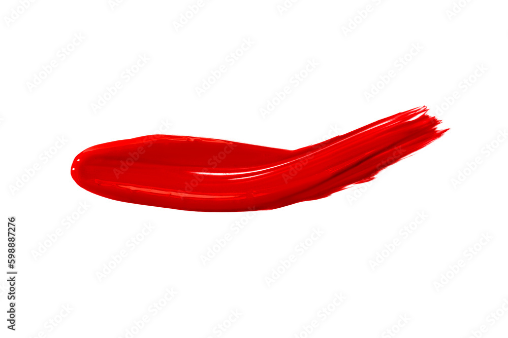 A dab of red paint on a white background. A dab of red paint on a white background.