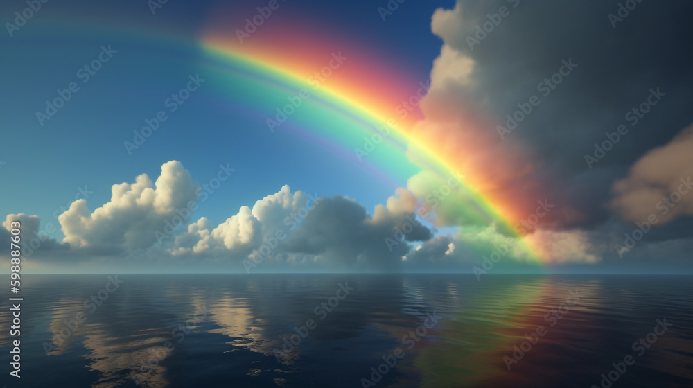 cloud rainbow in the sky. Generative AI