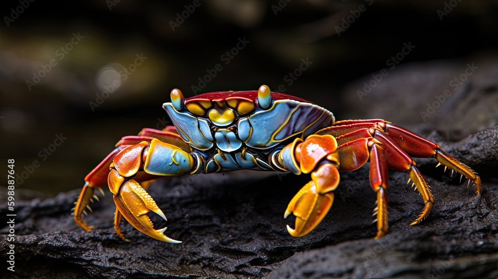 Colorful Sally Lightfoot Crab tele shot Generative AI Colorful Sally Lightfoot Crab tele shot Generative AI