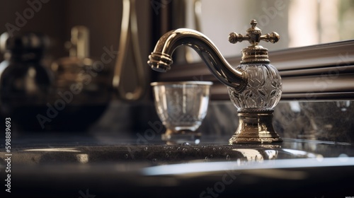Luxury Faucet in bathroom Generative AI