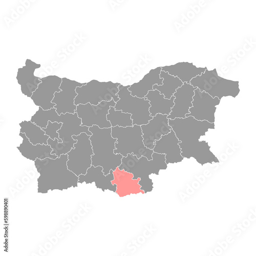 Kardzhali Province map, province of Bulgaria. Vector illustration.