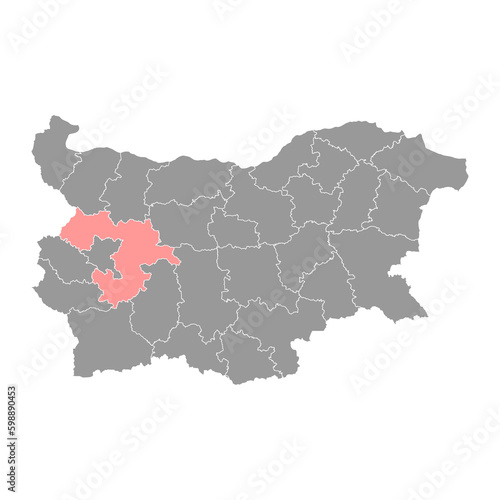 Sofia Province map  province of Bulgaria. Vector illustration.