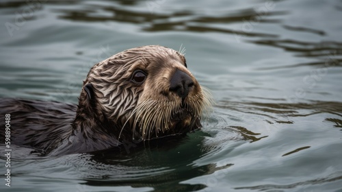 close up of a Sea otter Generative AI © Sandris_ua