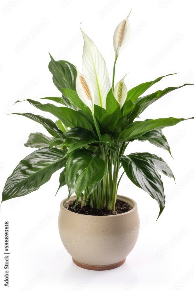 Plant in a pot on white background Generative AI Plant in a pot on white background Generative AI