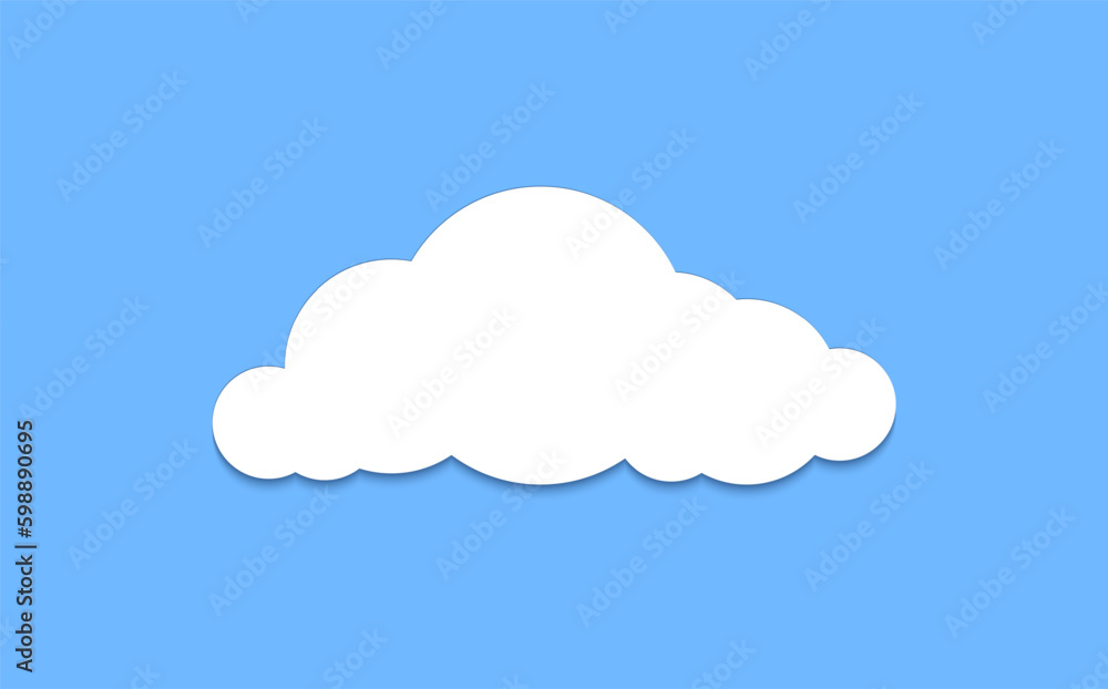 Cloud graphic shapes. Data design element. Vector cloudy bubble set isolated on blue background Generative AI Cloud graphic shapes. Data design element. Vector cloudy bubble set isolated on blue background Generative AI