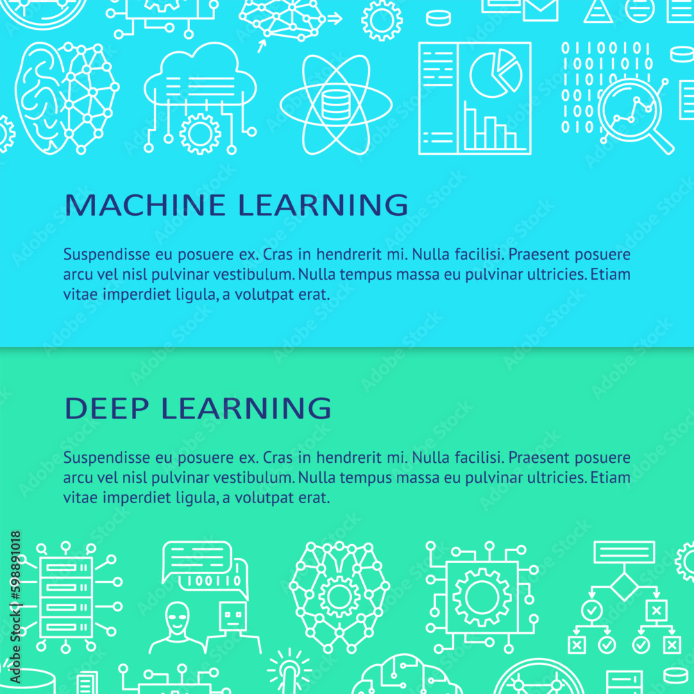 Machine learning and deep learning poster Stock Vector | Adobe Stock