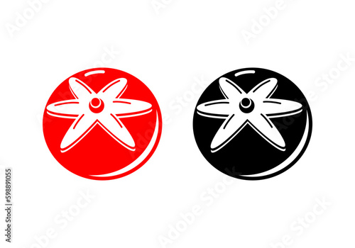 Fresh red and black tomato vegetable outline icon flat vector design