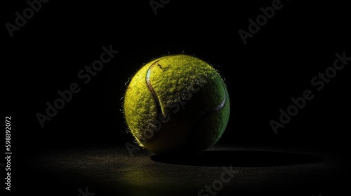 tennis ball on black background Generative AI © Sandris_ua